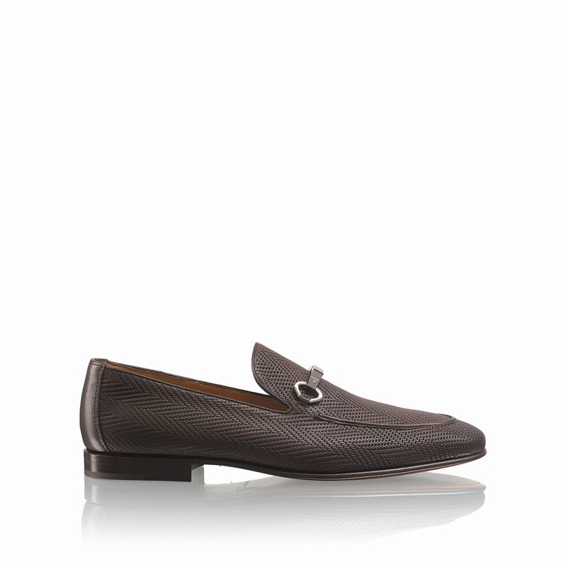 Russell & Bromley Pluto Slip-On Snaffle Loafers Mens Brown [NVI1451SJ]